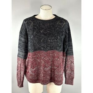 Scoop NYC Colorblock Marled Knit Sweater in M